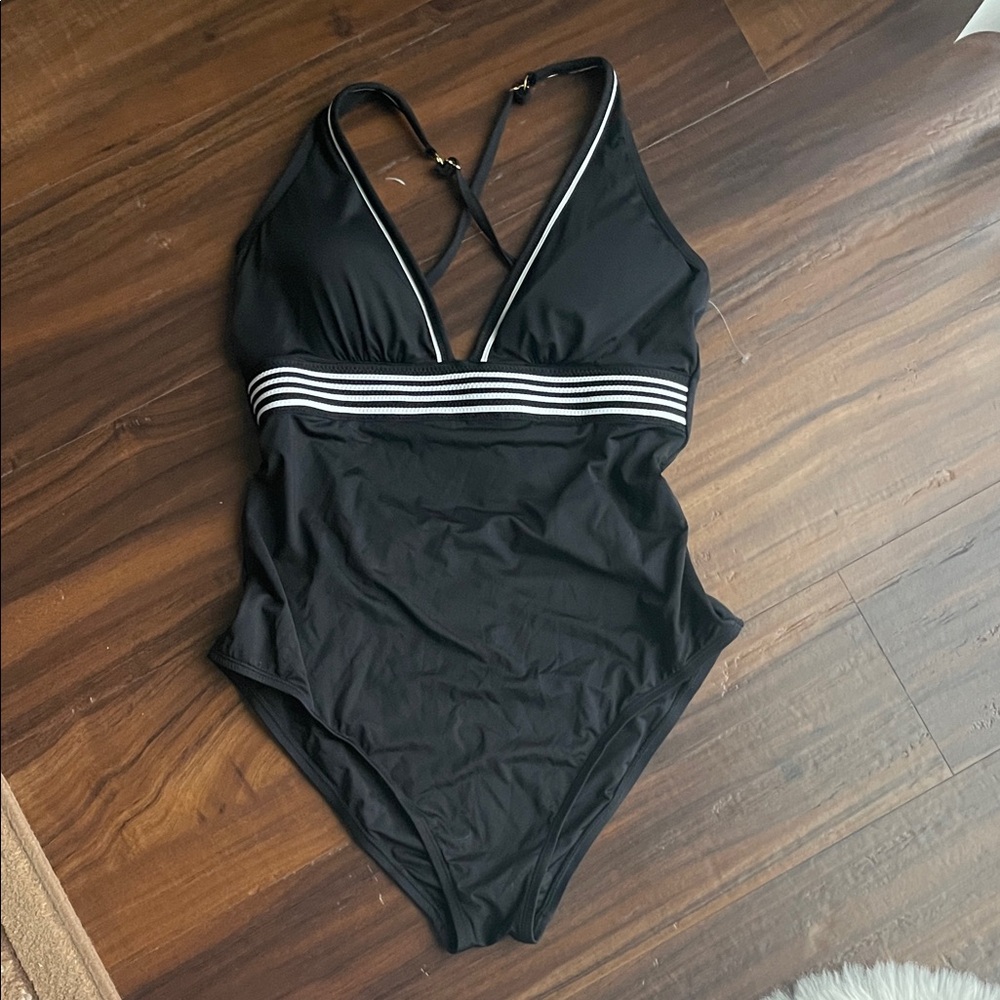 New Trina Turk Women's Monaco One Piece Swimsuit, Plunge Neck, Bathing Suit - Picture 3 of 16